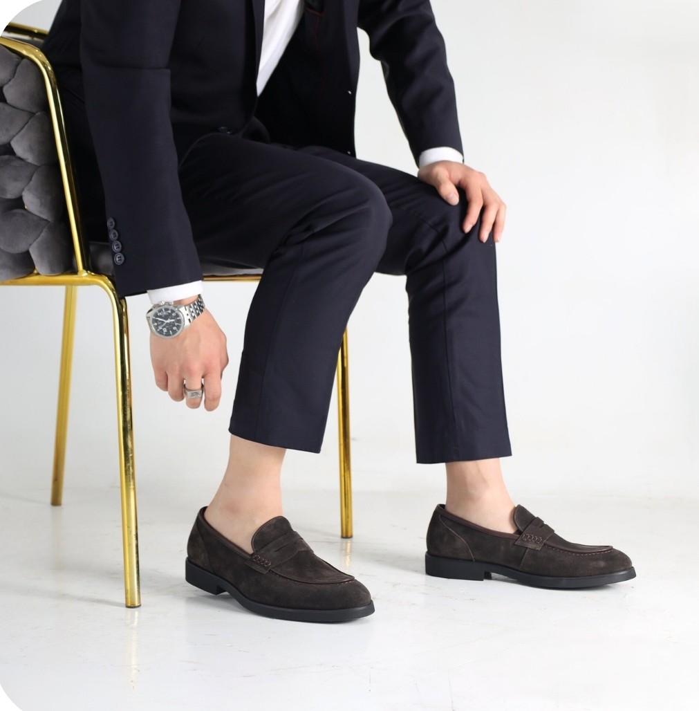 Хар хүрэн илгэн Penny Loafer ботинк