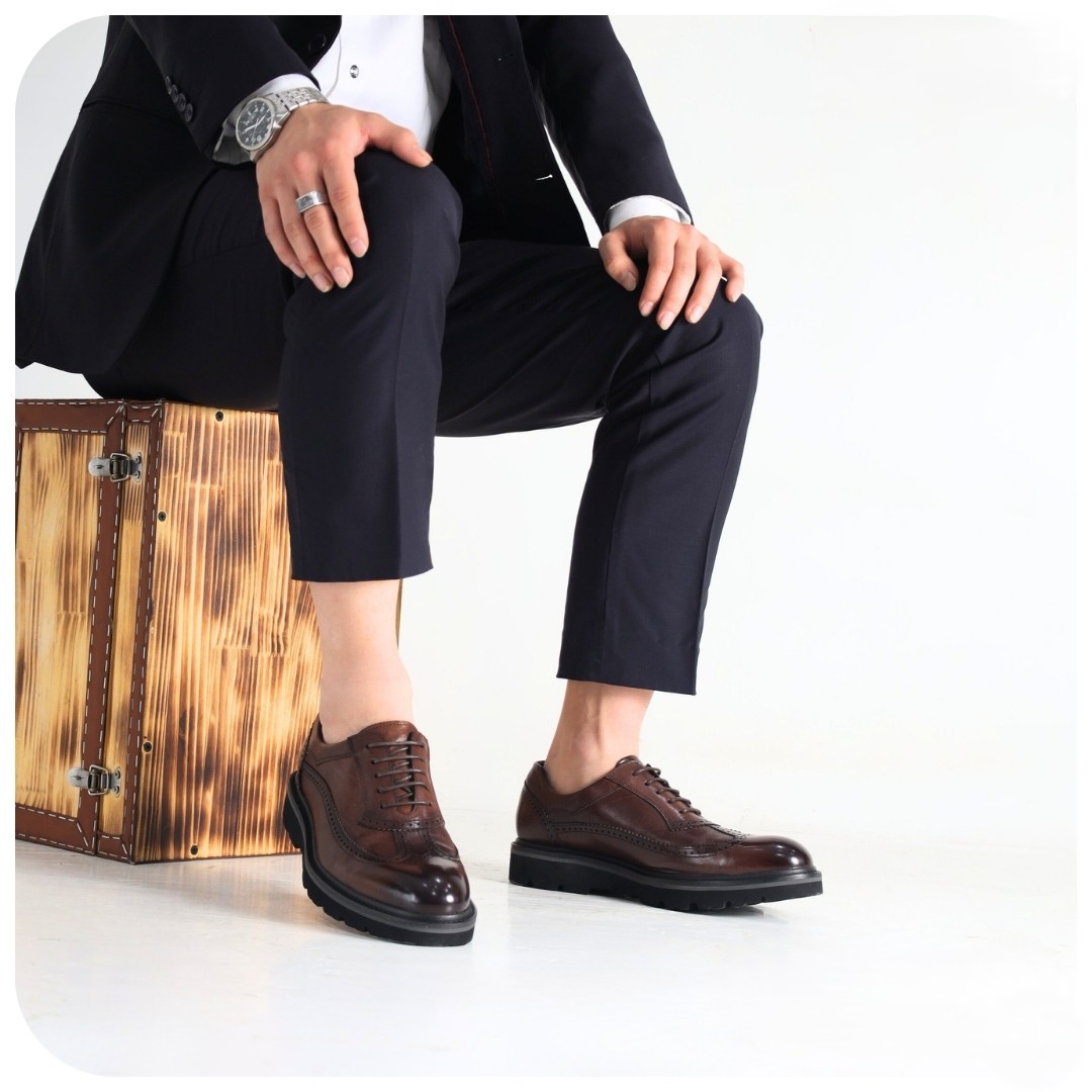 Бор арьсан Wingtip Brogue Derby ботинк