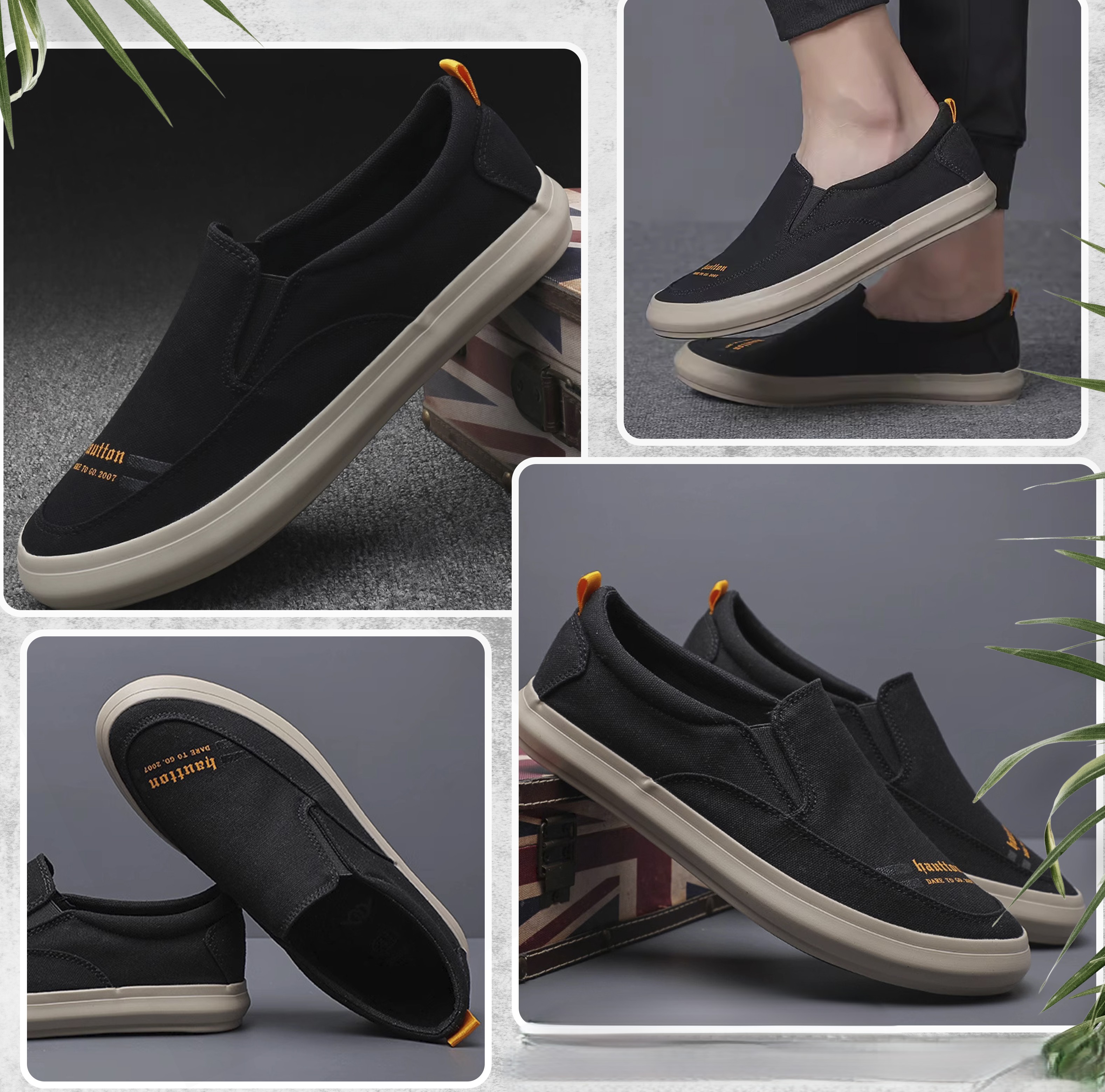 Хар өнгийн slip-on casual кет