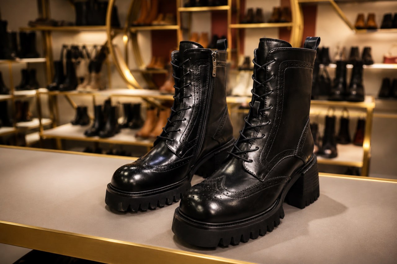 Хар арьсан Brogue Lace-Up Boots